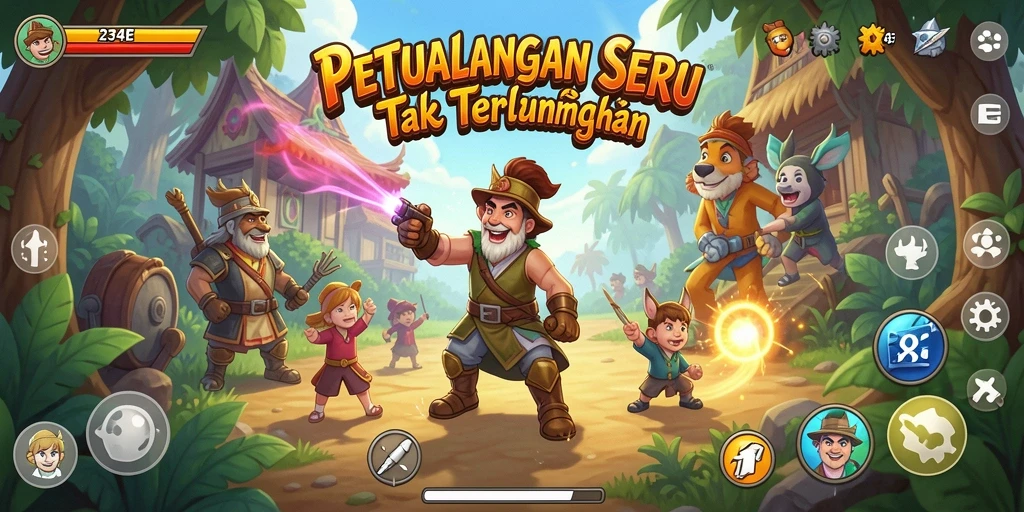 Screenshot gameplay 234E yang menunjukkan eksplorasi dunia yang menakjubkan.