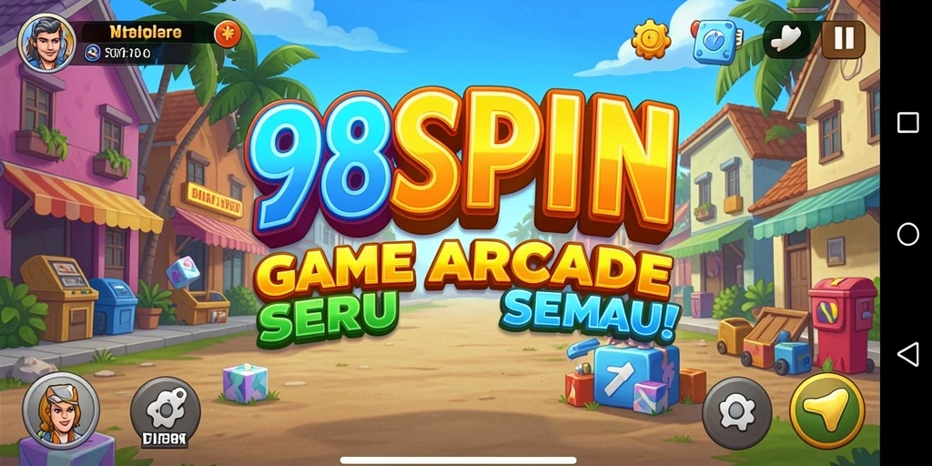 Tampilan gameplay 98SPIN yang colorful dan dinamis.