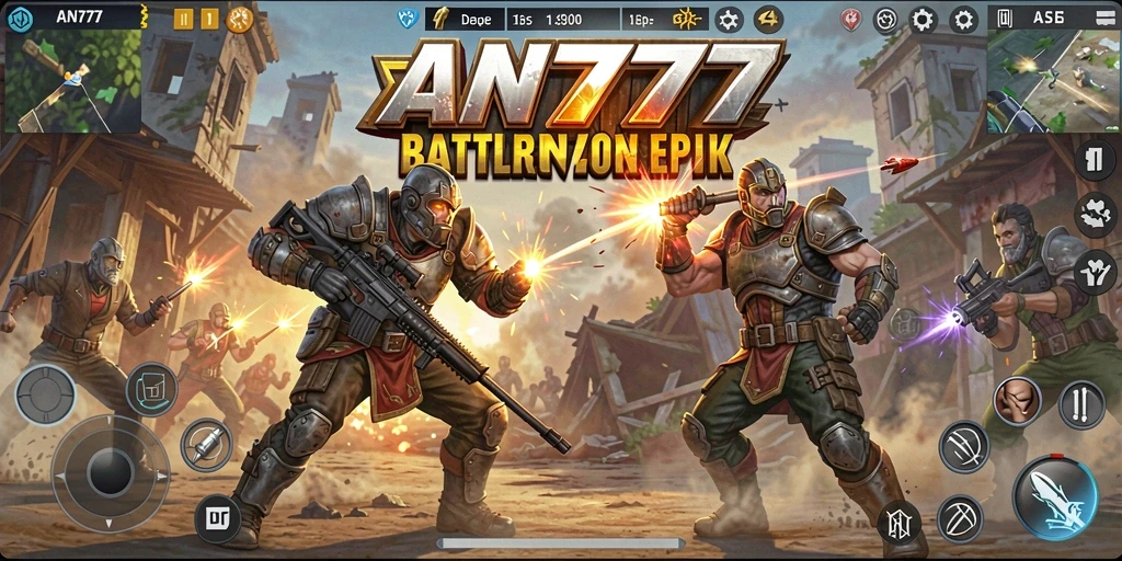 Tampilan gameplay AN777 yang mendebarkan dalam momen pertarungan Battle Royale.
