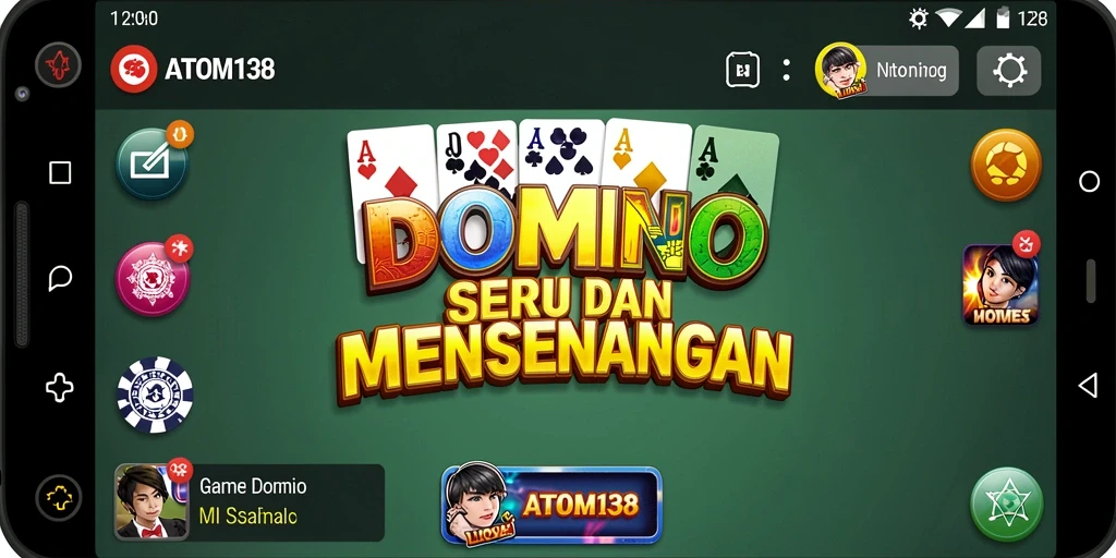 Tangkapan layar ATOM138 menampilkan gameplay Domino yang seru dan interaktif.