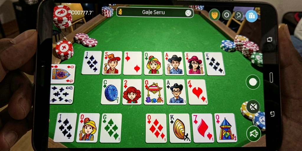 Screenshot gameplay <strong>C0077</strong> yang menunjukkan serunya bermain Gaple.