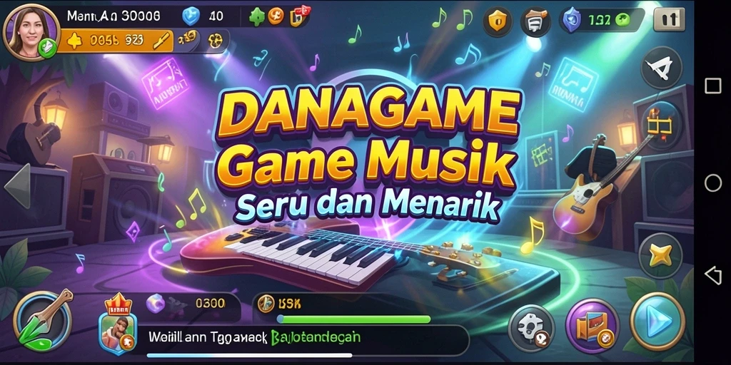 Tampilan gameplay seru dengan berbagai lagu favorit.