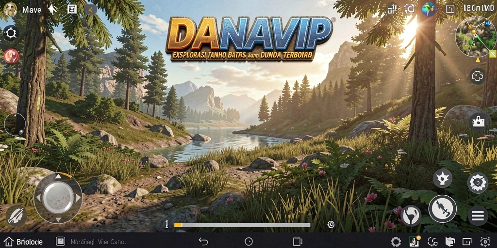 Screenshot permainan DANAVIP menampilkan dunia terbuka yang luas dan menakjubkan.