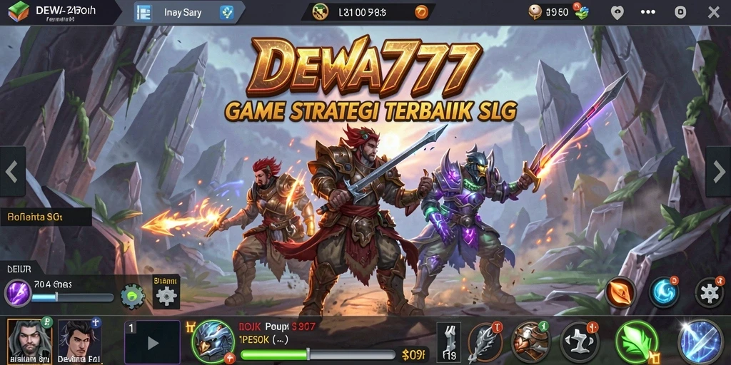 Screenshot gameplay DEWA777 yang menampilkan pertempuran strategis dan pembangunan kerajaan.