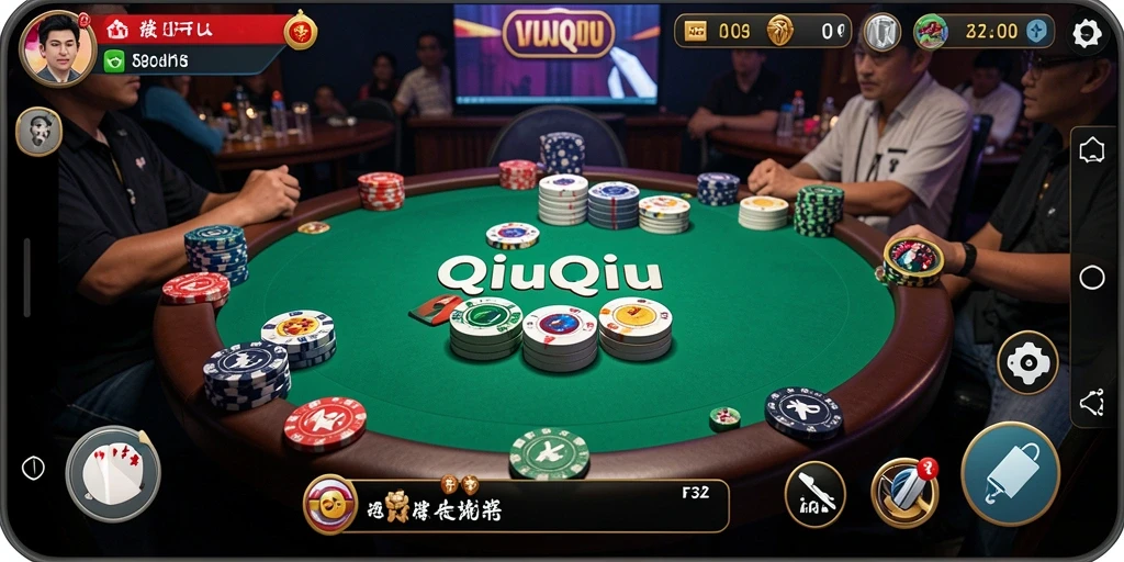 Tampilan gameplay seru dalam permainan QiuQiu F32.