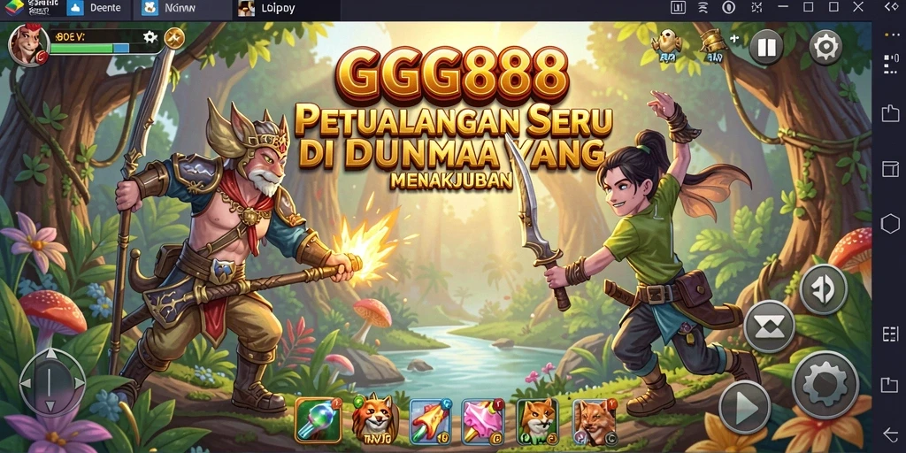 Screenshot gameplay GGG888 menampilkan aksi petualangan yang mendebarkan.