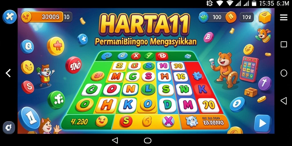 Screenshot utama HARTA11 menampilkan gameplay Bingo yang penuh warna.