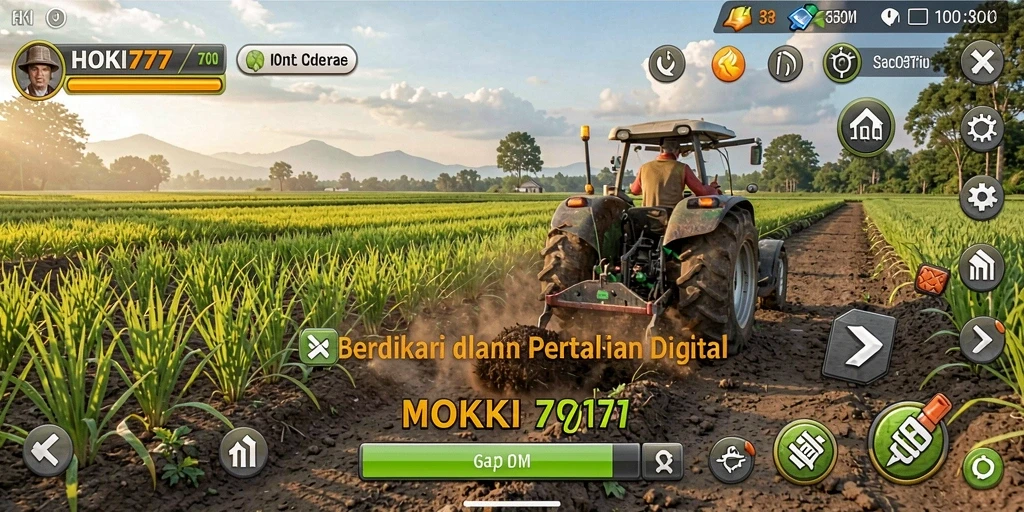 Screenshot gameplay HOKI777 yang menampilkan aktivitas bertani yang seru.