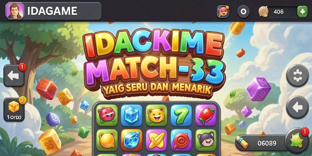 Tampilan gameplay seru dari IDAGAME dengan tantangan Match-3.