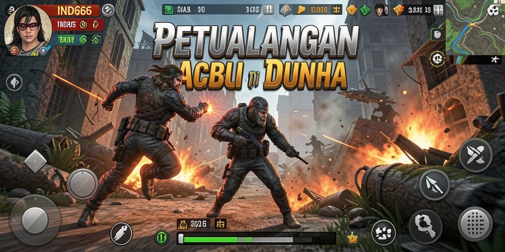 Tampilan gameplay IND666 dengan pertempuran yang seru dan grafis menakjubkan.