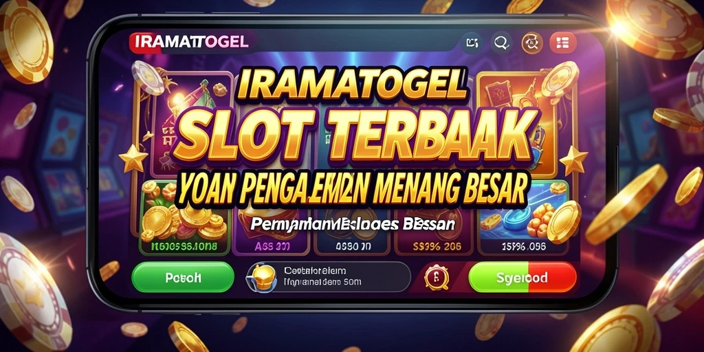 Tampilan gameplay menyenangkan dari IRAMATOGEL dengan banyak simbol dan fitur.
