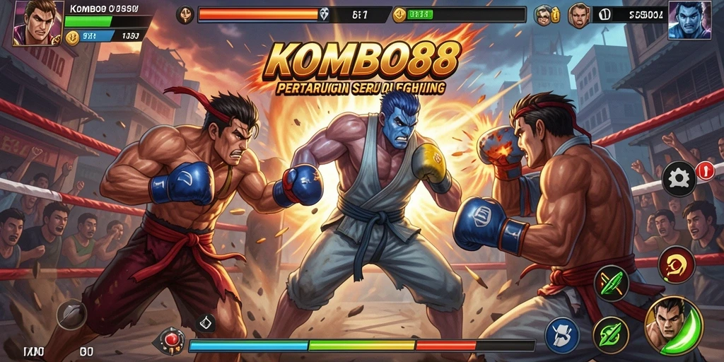 Tampilan gameplay seru dalam KOMBO88 yang mendebarkan.