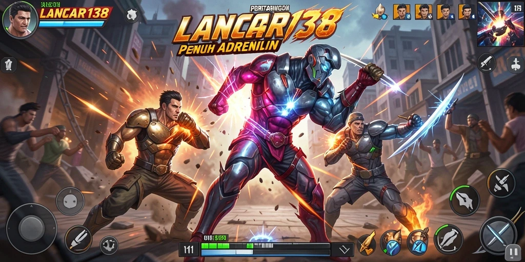 Screenshot utama LANCAR138 menampilkan pertarungan seru dengan grafis yang menawan.