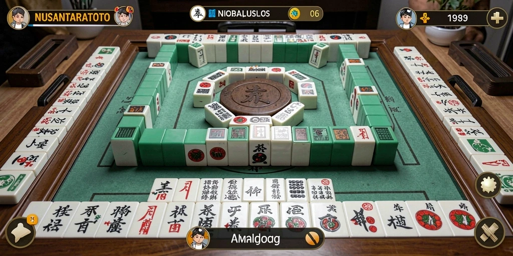 Tampilan gameplay NUSANTARATOTO menampilkan keseruan permainan Mahjong.