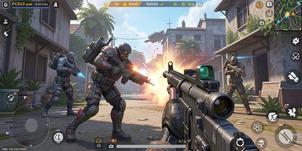 Screenshot gameplay seru dalam pertarungan TPS PCPC7.