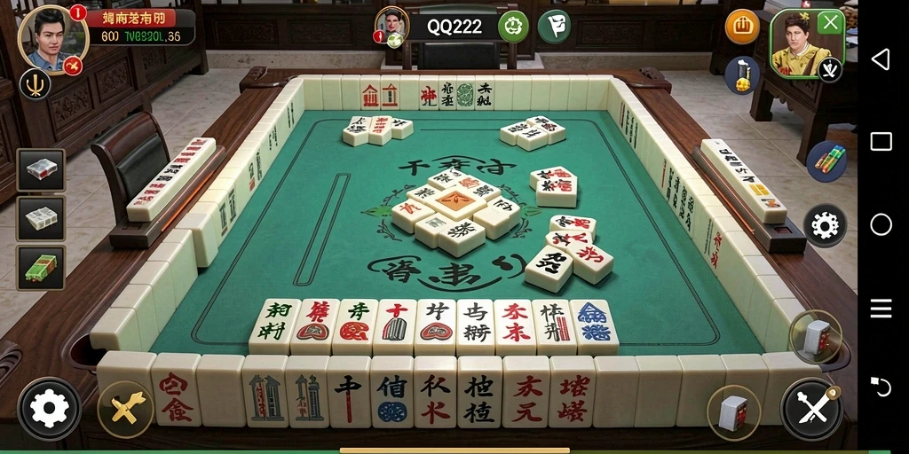 Gameplay seru dari QQ222 menampilkan pertandingan Mahjong yang mendebarkan.