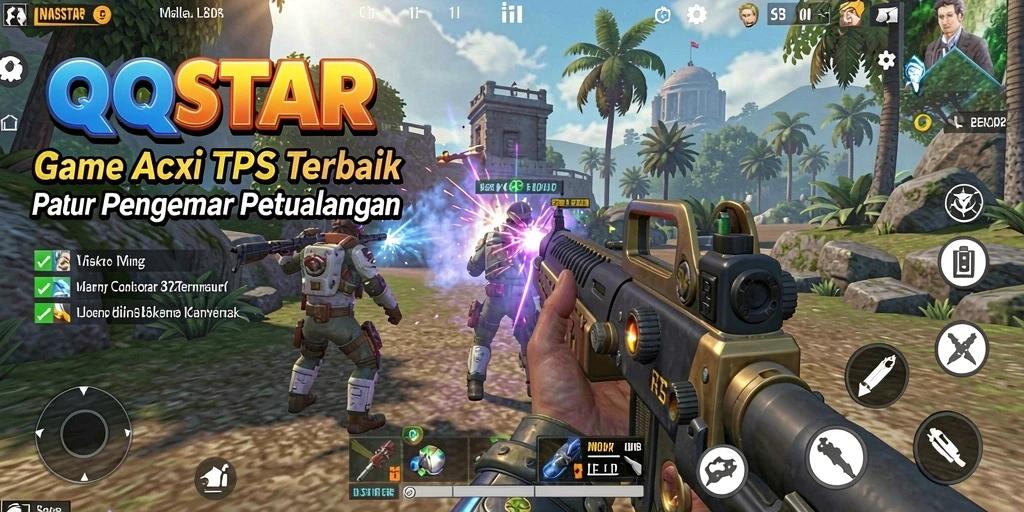 Tangkapan layar gameplay QQSTAR yang menampilkan aksi pertempuran seru.