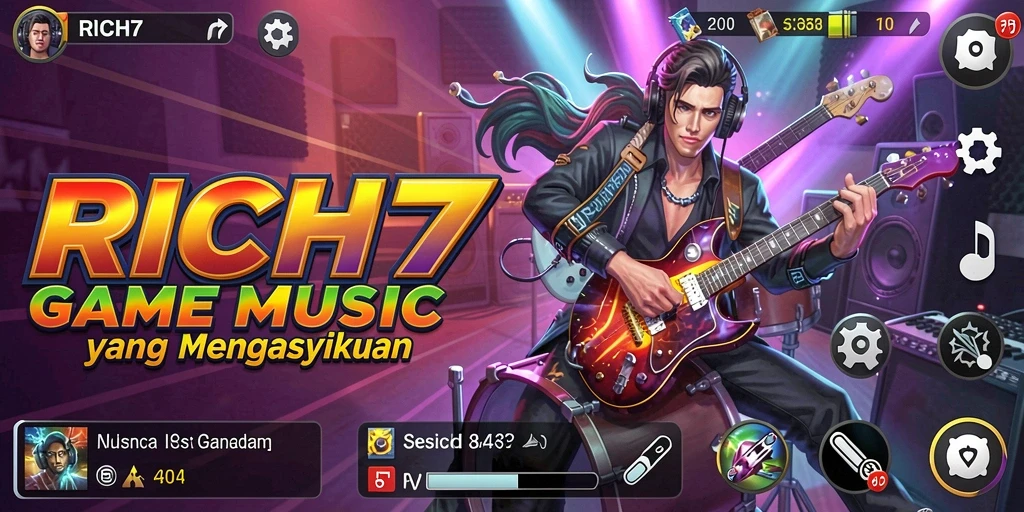 Screenshot gameplay RICH7 menampilkan pemain beraksi dengan lagu pilihan.