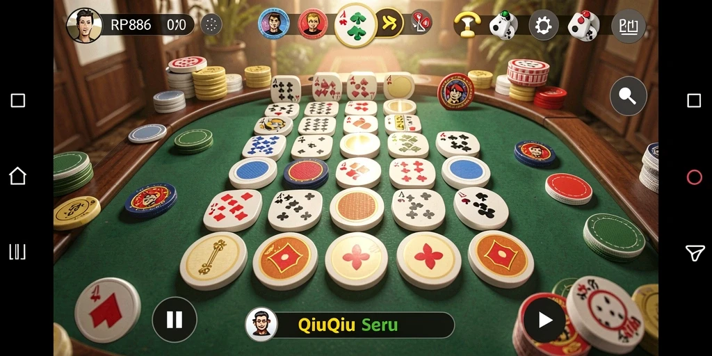 Tangkapan layar gameplay QiuQiu yang menegangkan.