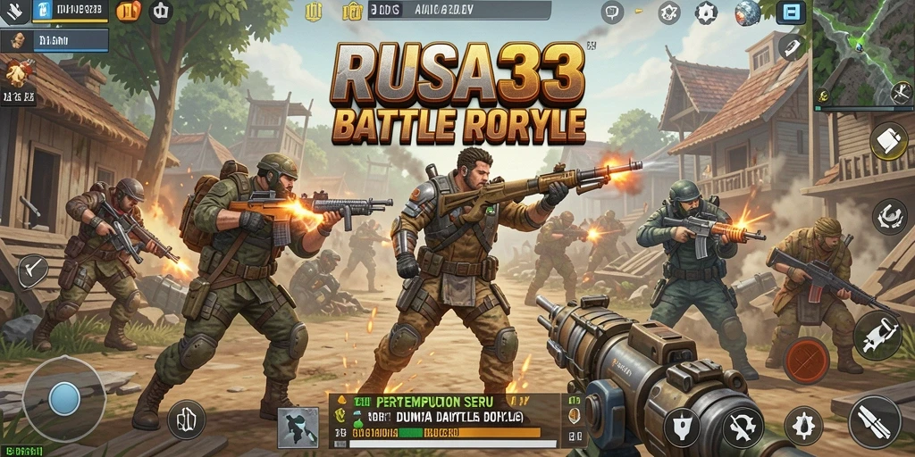 Tampilan seru gameplay RUSA33 dalam pertempuran Battle Royale.