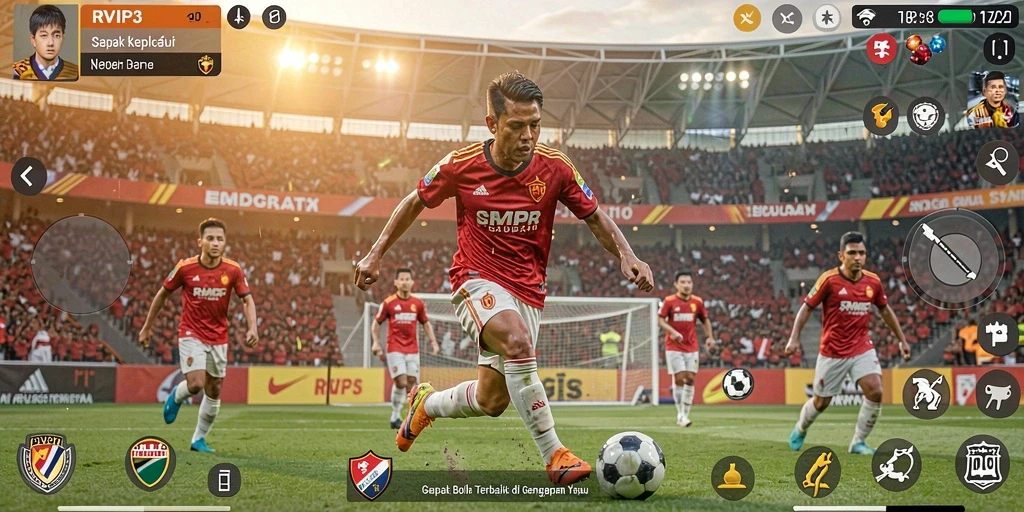 Tampilan permainan <strong>RVIP3</strong> dengan aksi sepak bola yang mendebarkan.