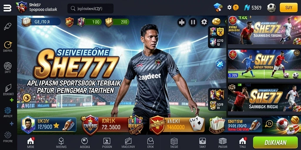 Screenshot utama SHE777 menampilkan pengalaman taruhan olahraga yang menarik.