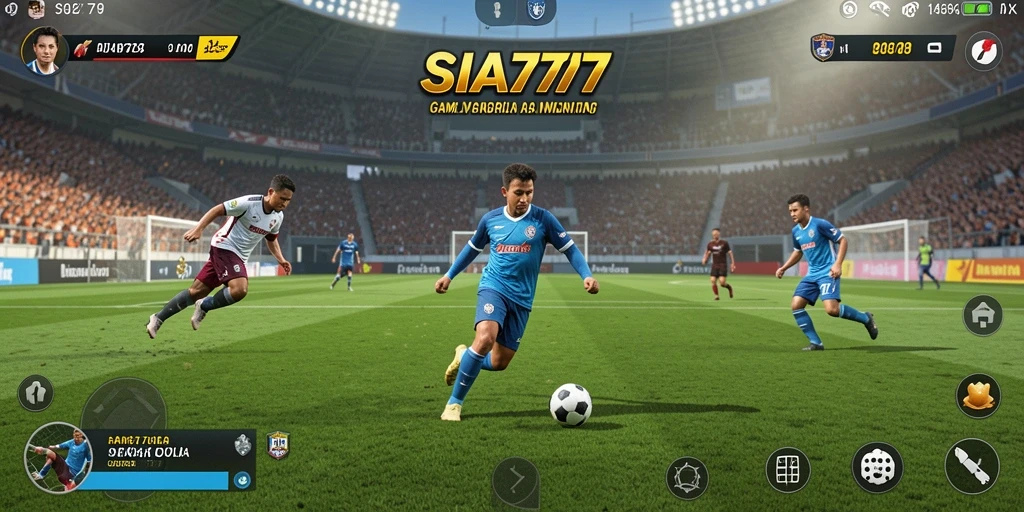 Gambar gameplay <strong>SIA777</strong> yang menampilkan pertandingan sepak bola yang seru.