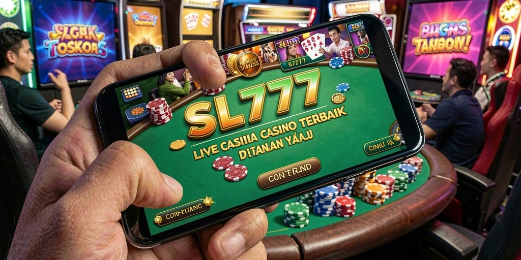 Tampilan gameplay Live Casino SL777 dengan dealer profesional.