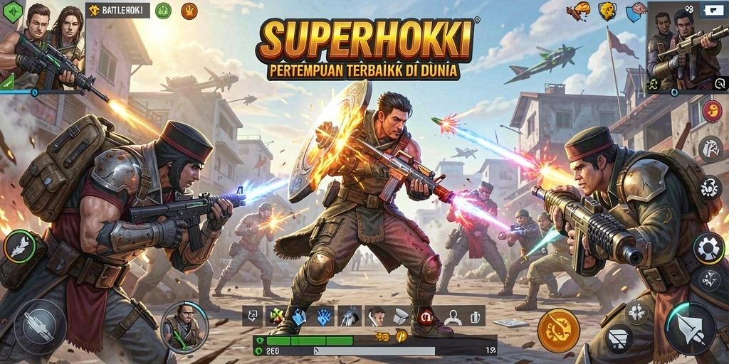 Gambaran gameplay seru dalam pertempuran Battle Royale.