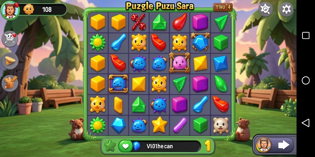 Gameplay VW108 menampilkan aksi puzzle yang seru dan menantang.