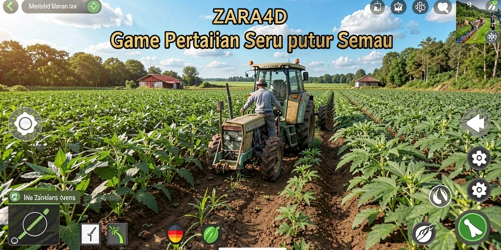 Screenshot gameplay ZARA4D menampilkan aktivitas pertanian yang menyenangkan.